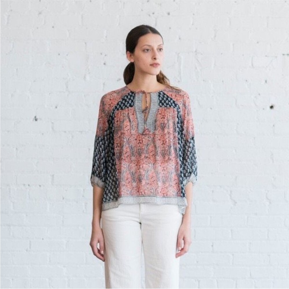 Ulla Johnson Georgette Aix Peasant Blouse Size 6